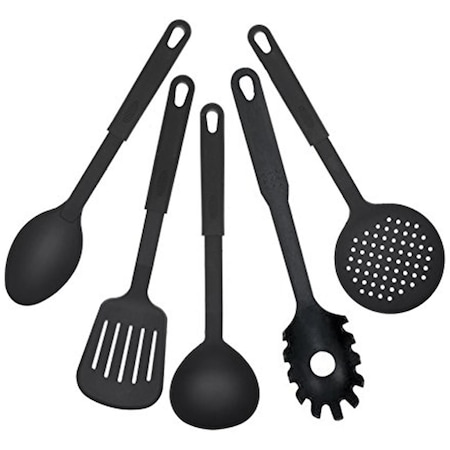 NUSTEEL 9 in. & 1.3 mm Kitchen Serving Tool Set - 5 Piece TG-CRATER-T4